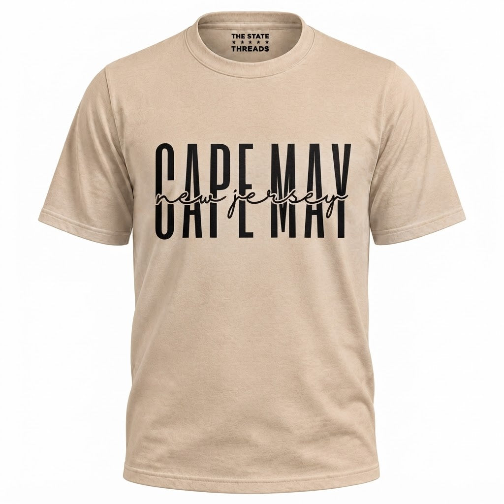 New Jersey Cape May Modern Typography Cursive Shirt