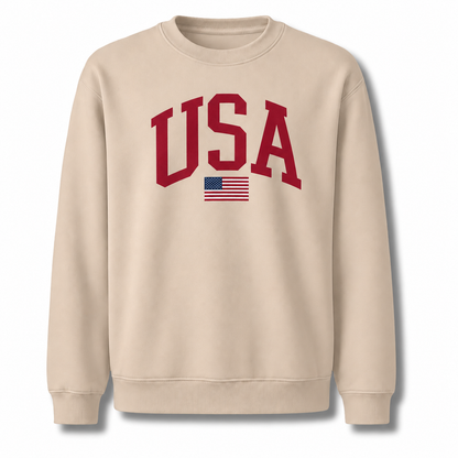 USA Arch Flag Minimalist Varsity Sweatshirt