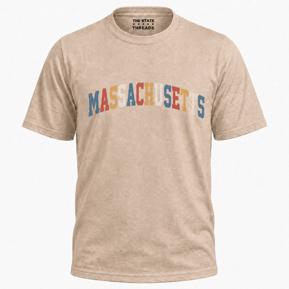 Massachusetts Retro Colorful Arch Typography Shirt