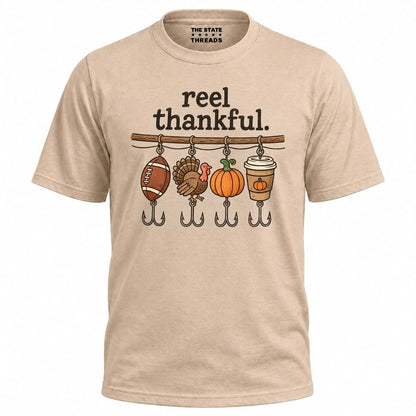 America Reel Thankful Thanksgiving Fishing Graphic Shirt