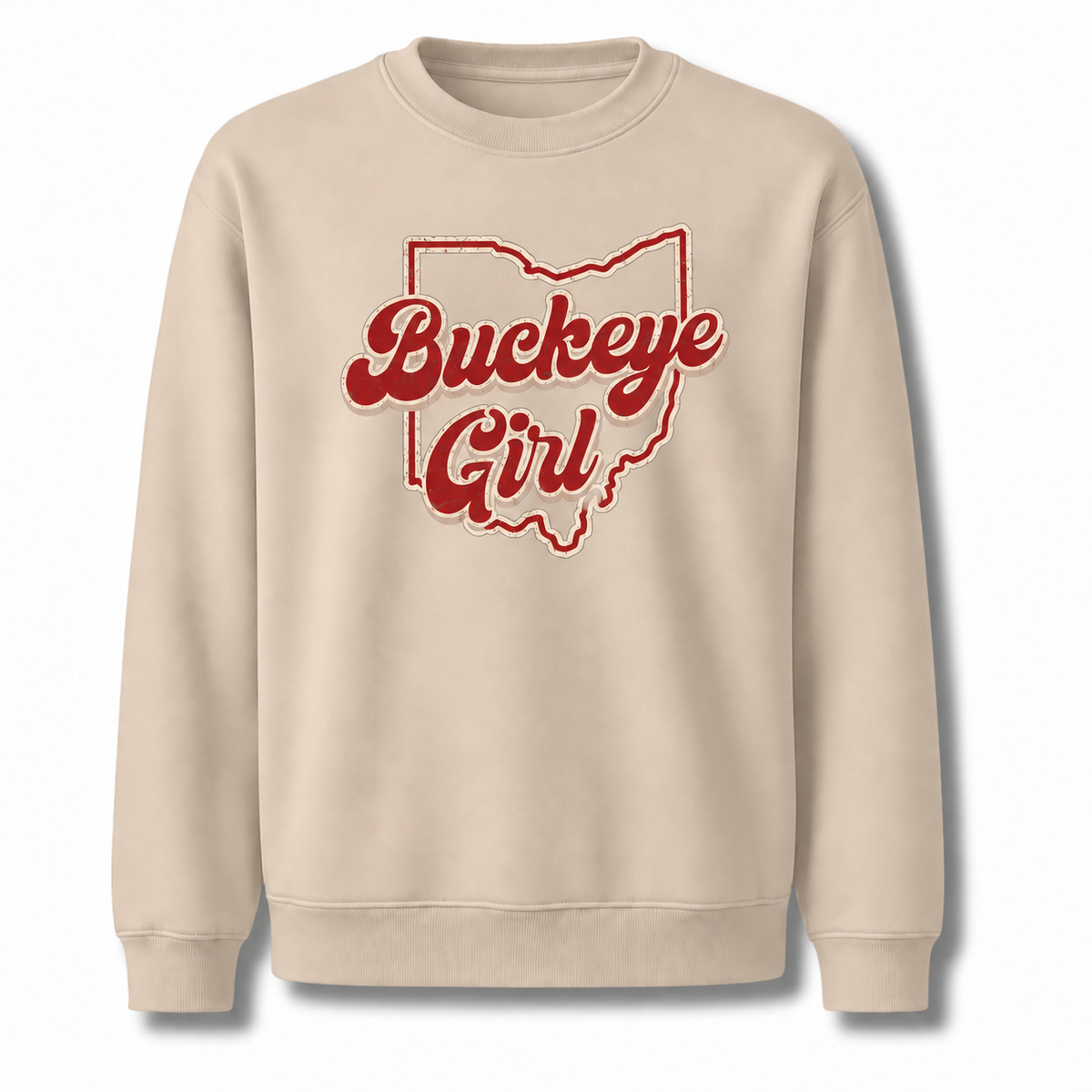 Buckeye Girl Ohio State Pride Vintage Sweatshirt - Sand