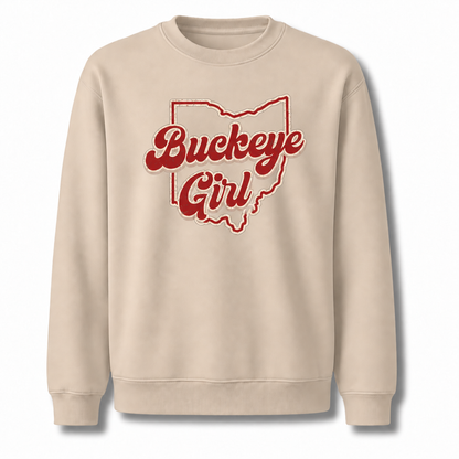 Buckeye Girl Ohio State Pride Vintage Sweatshirt - Sand