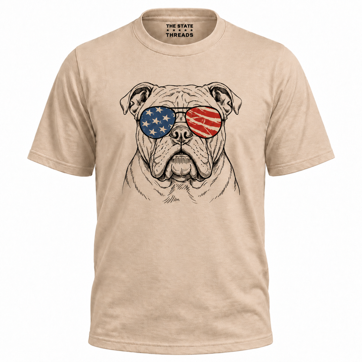 America Patriotic Bulldog Sunglasses Graphic Independence Shirt