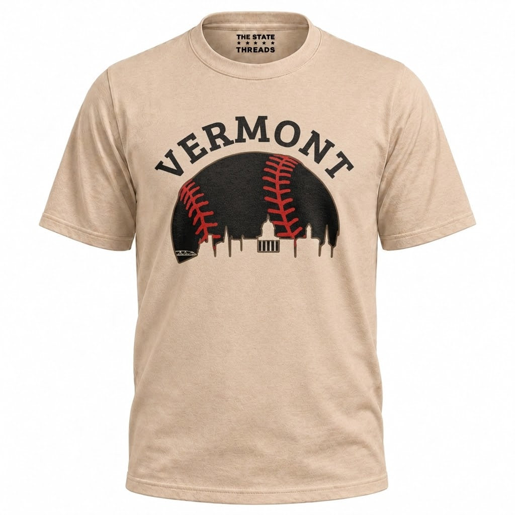 Vermont Baseball City Skyline Sports Fan Shirt