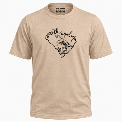 South Carolina State Bird Outline Map Shirt