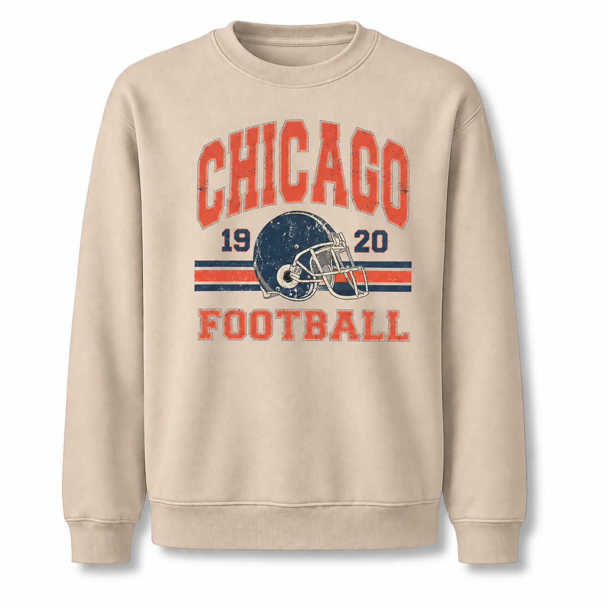 Chicago Football Gameday Retro Vintage Collegiate Sweatshirt - Sand