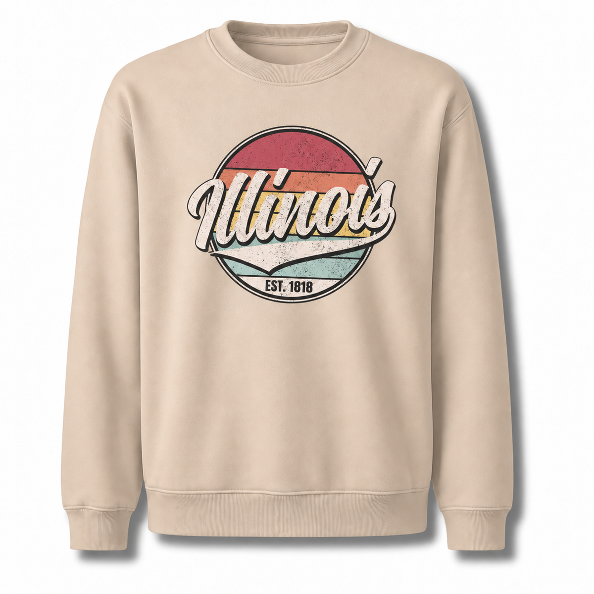 Illinois Prairie State Vintage Heritage Emblem Sweatshirt - Sand
