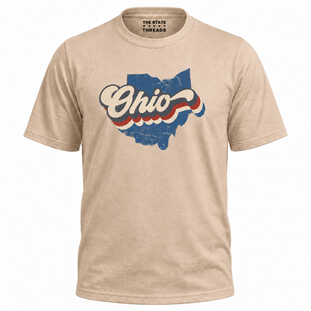 Ohio Vintage State Map Retro Stripes Pride Shirt