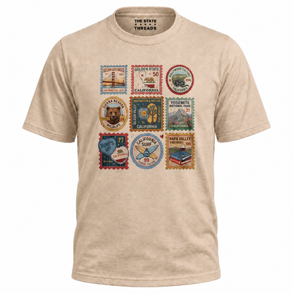 California Retro Stamp Travel State Pride Shirt