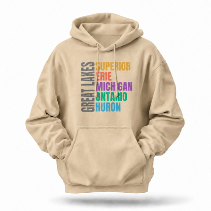 Great Lakes Superior Erie Michigan Ontario Huron Hoodie