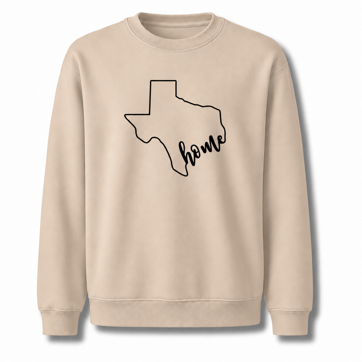 Texas Home State Pride Heart Rustic Vintage Sweatshirt - Sand