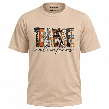 Tennessee Volunteers Retro Cowhide Pattern Script Shirt