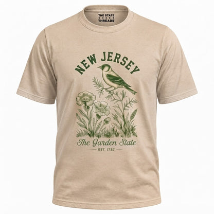 New Jersey Garden State Goldfinch Floral  shirt