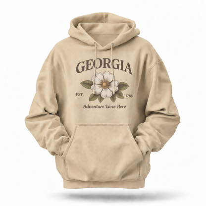 Georgia State Flower Adventure Lives Here Hoodie
