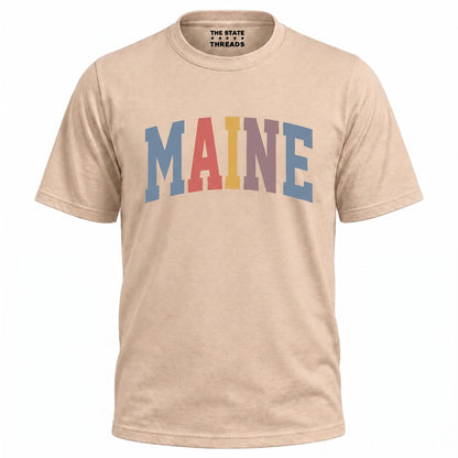 Maine Retro Pastel Varsity Lettering Shirt