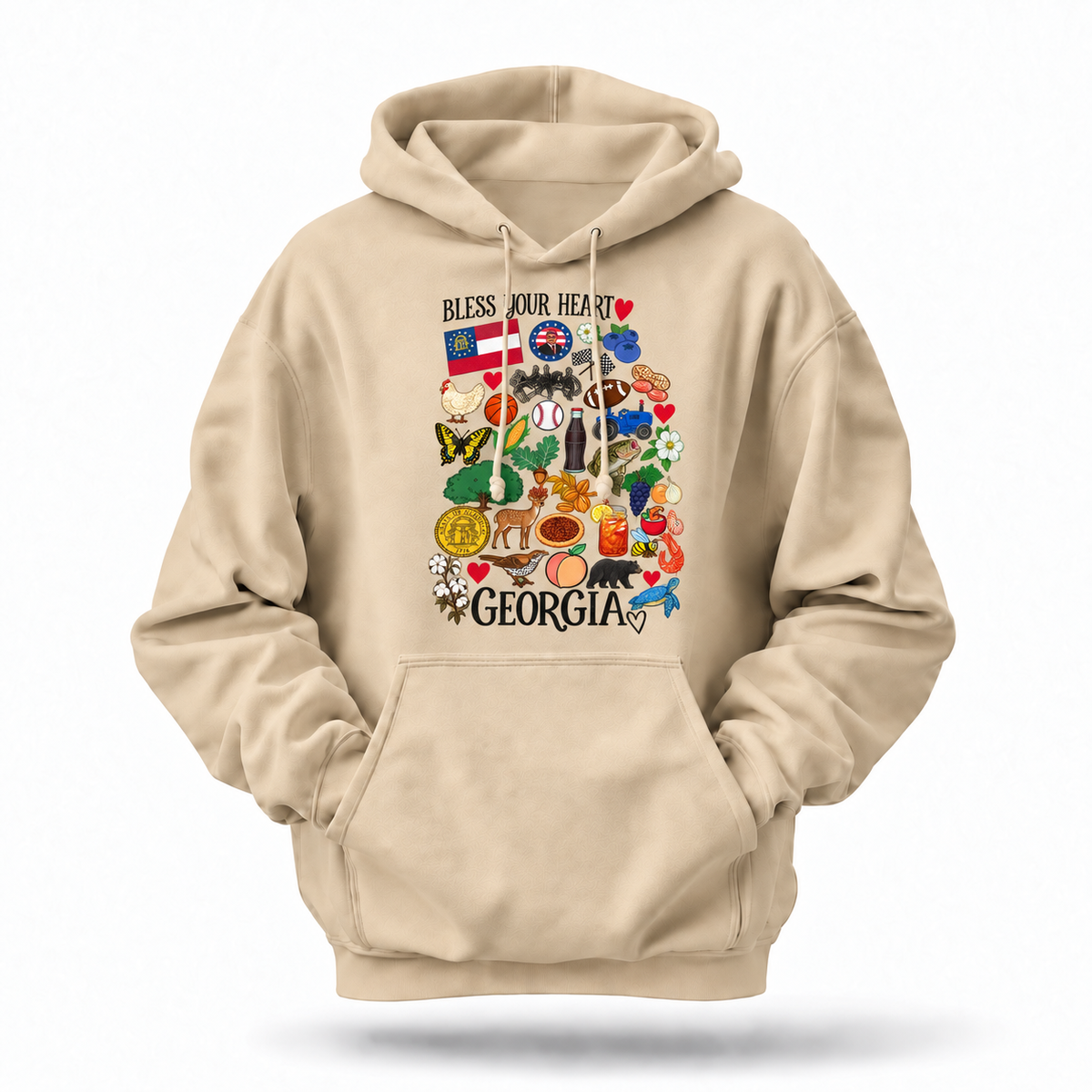 Georgia Bless Your Heart State Icons Hoodie