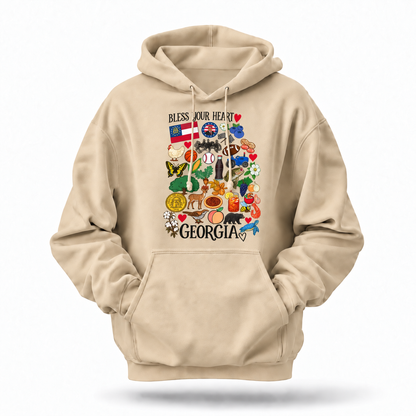 Georgia Bless Your Heart State Icons Hoodie