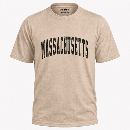 Massachusetts Distressed Vintage Block Letters Shirt