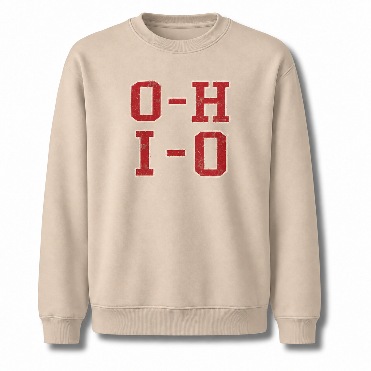 Ohio OH IO Collegiate Varsity Athletic Sweatshirt - Sand