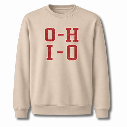 Ohio OH IO Collegiate Varsity Athletic Sweatshirt - Sand