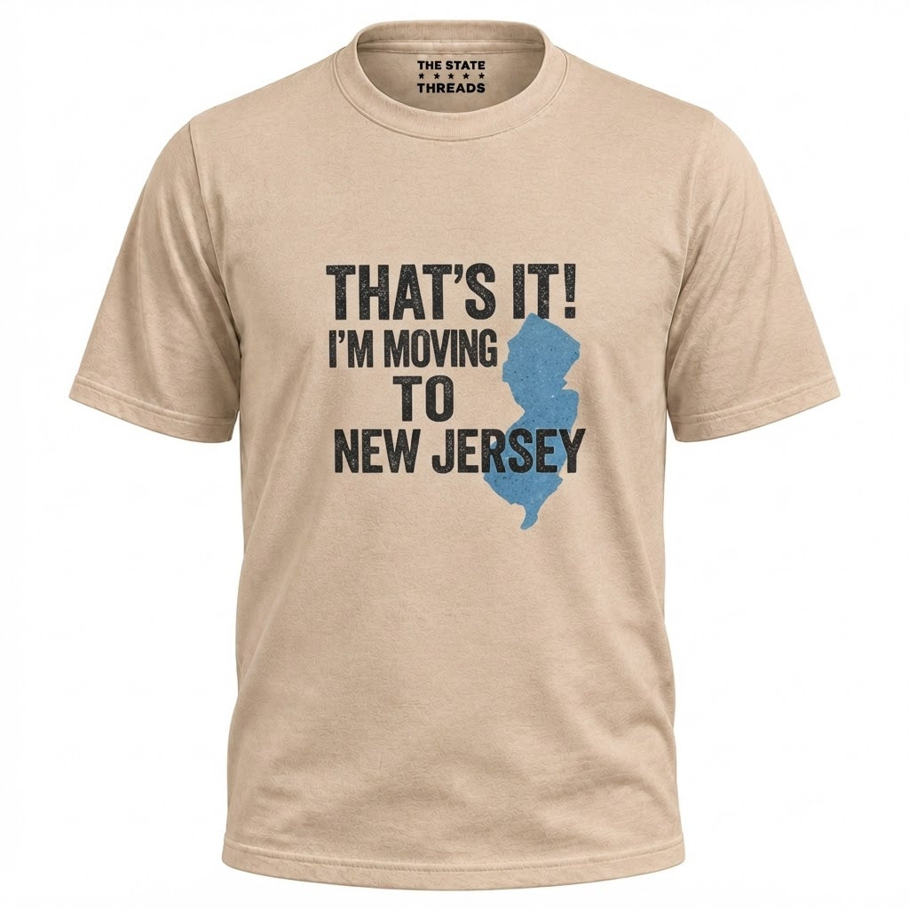New Jersey Moving To State Map Humorous Graphic Shirt