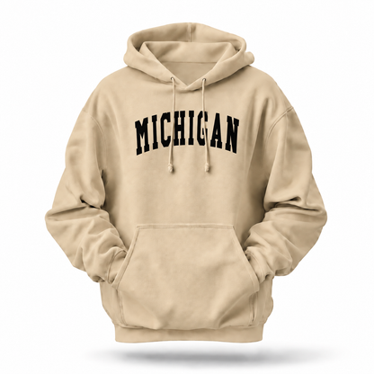 Michigan Classic Arch Bold Letters White Hoodie