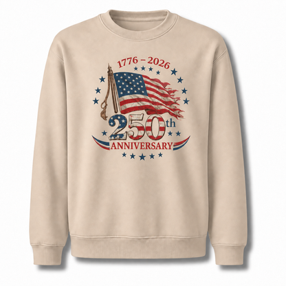 America 250th Anniversary 1776 2026 Flag Sweatshirt