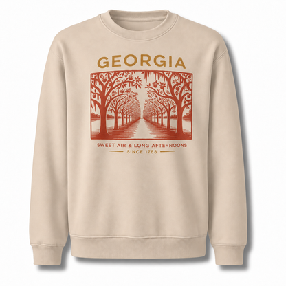 Georgia Sweet Air Long Afternoons Historic Avenue Sweatshirt - Sand