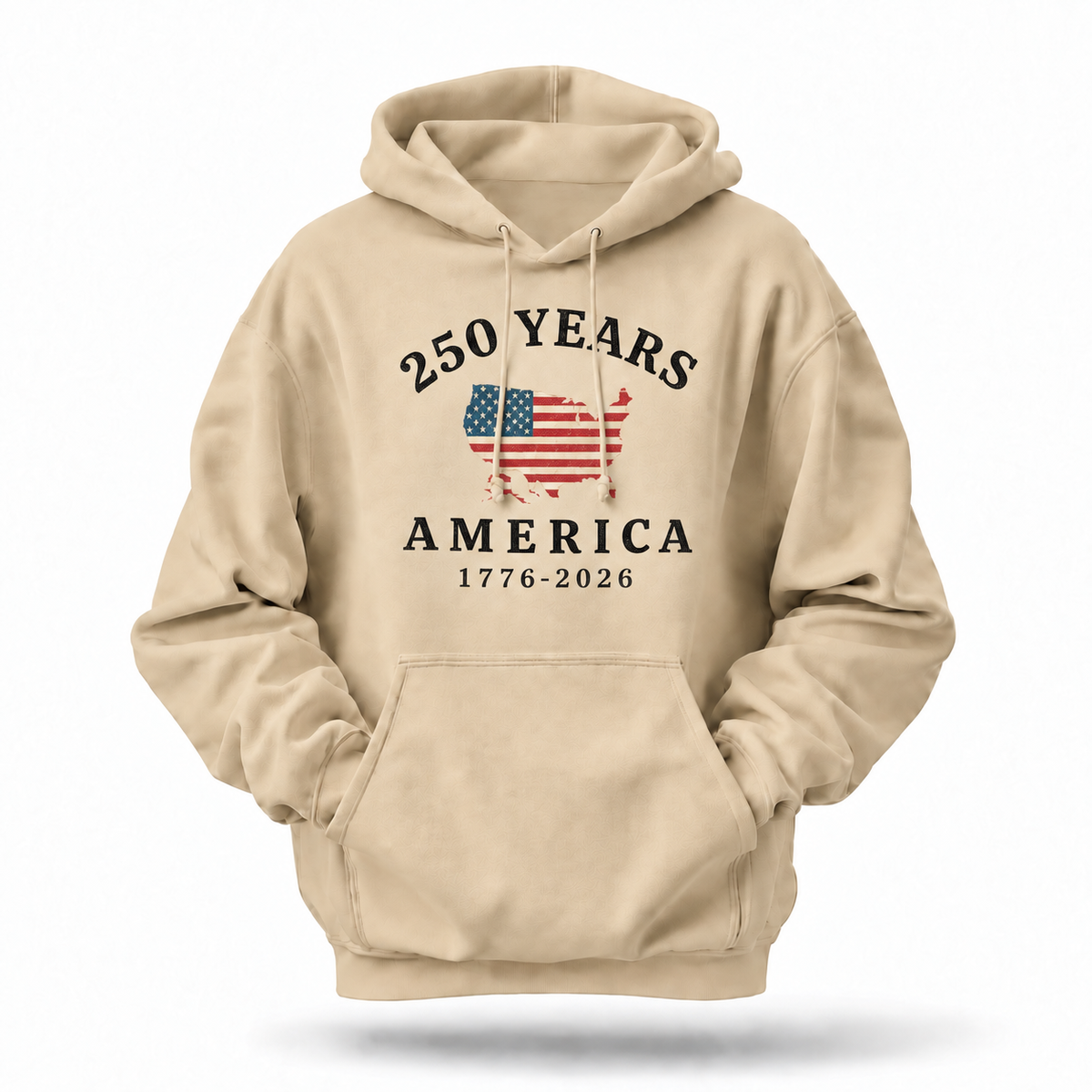 America 250 Years Map Flag Hoodie