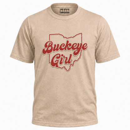 Ohio Buckeye Girl State Outline Pride Shirt