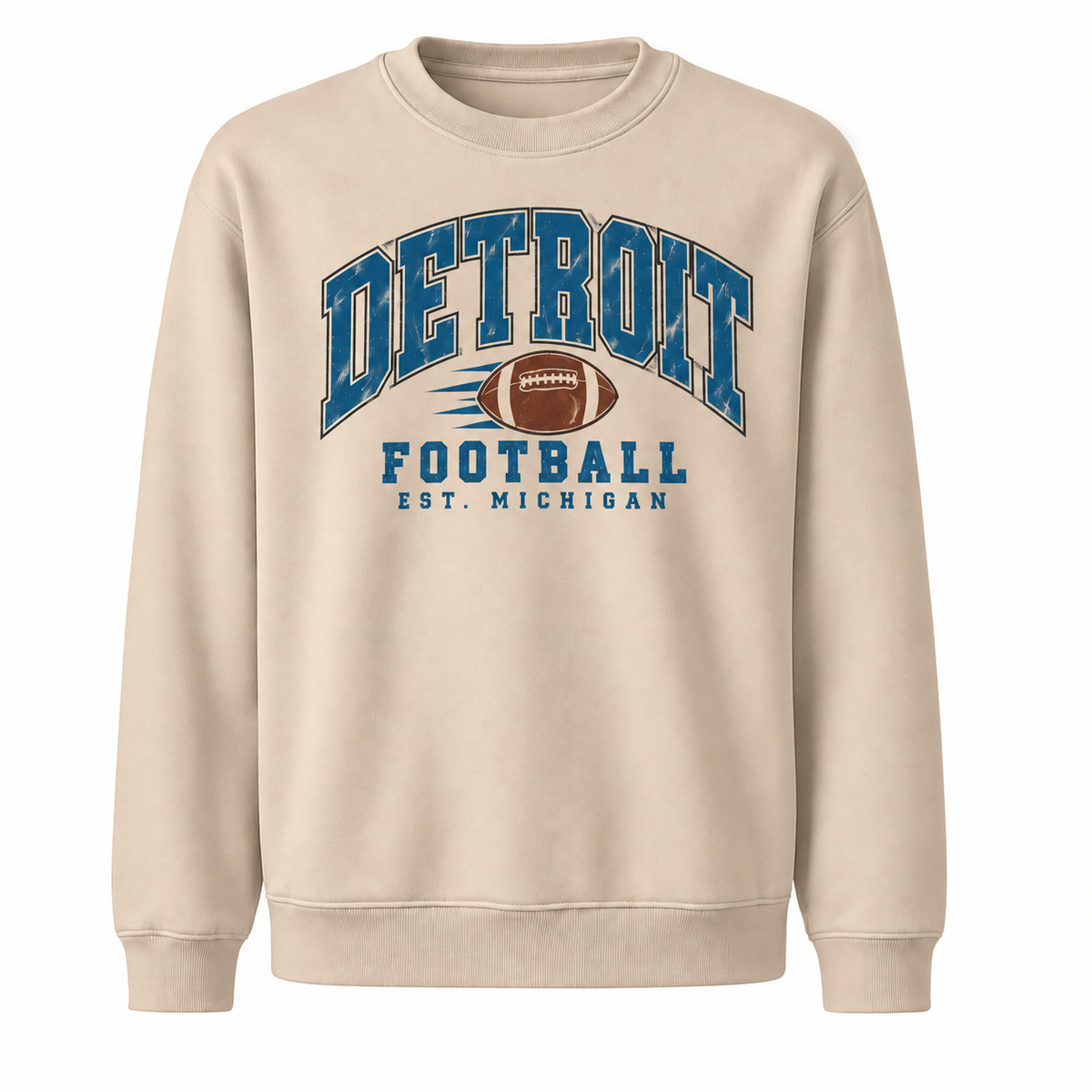 Detroit Football Retro Vintage Gameday Tailgate Sweatshirt - Sand