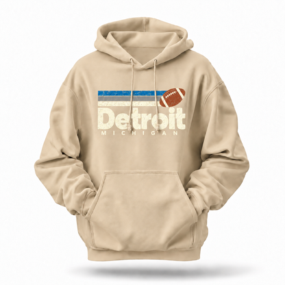Detroit Michigan Vintage Football Retro Hoodie