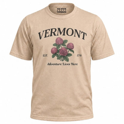 Vermont Red Clover State Flower Adventure Lives Here Shirt