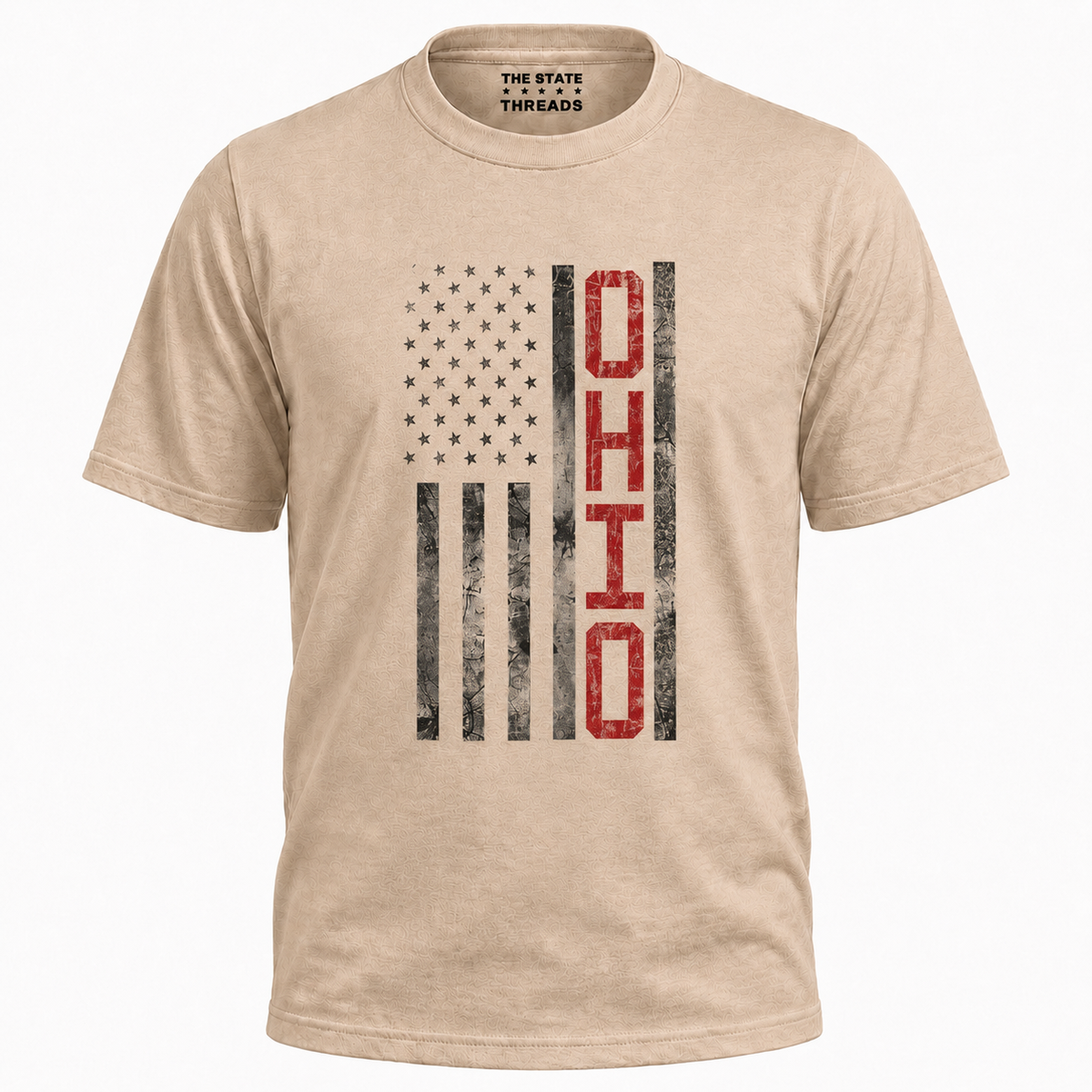 Ohio American Flag Patriotic Distressed State Shirt