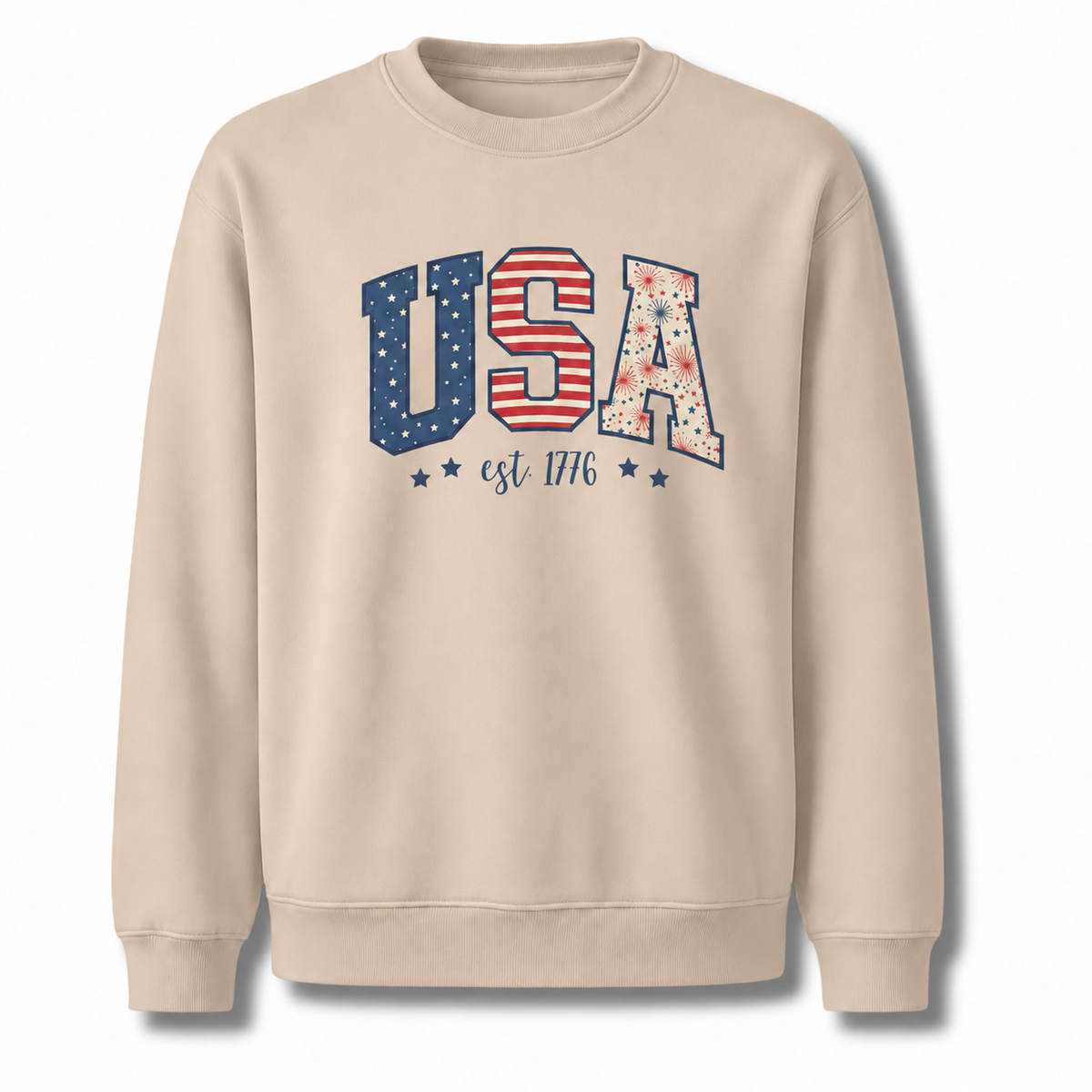 USA Est. 1776 Patriotic Block Letters Sweatshirt
