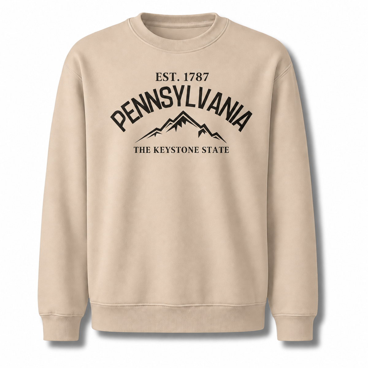 Pennsylvania Mountain Nature Outdoor Trail Vintage Sweatshirt - Sand