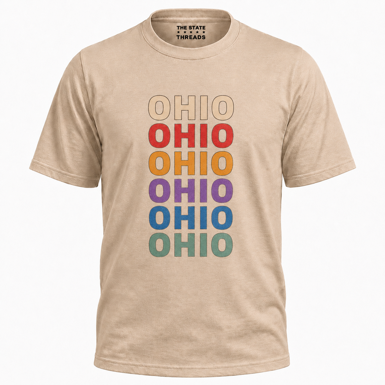 Retro Ohio Colorful Stacked Typography State Shirt