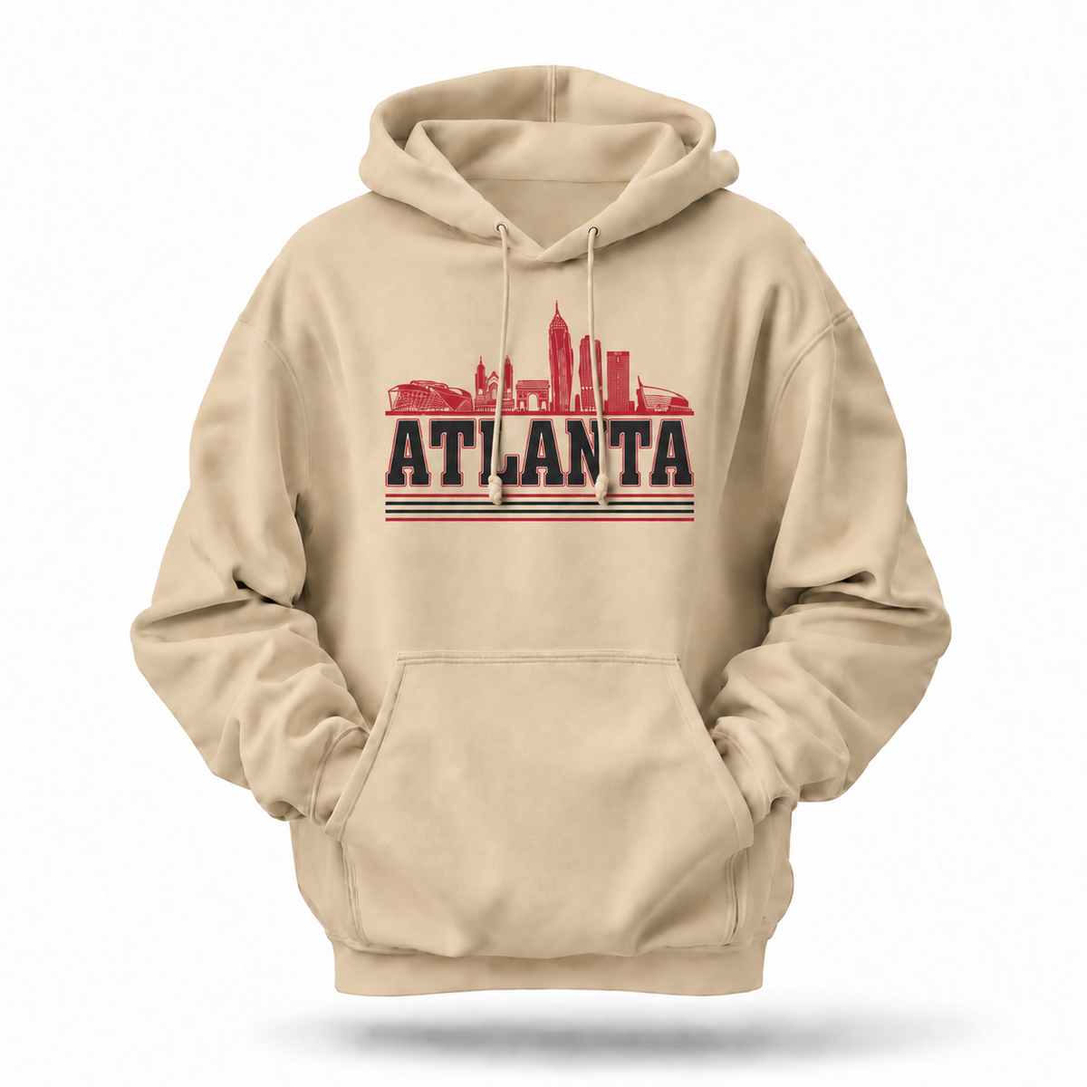 Georgia Atlanta Skyline Retro Red Hoodie
