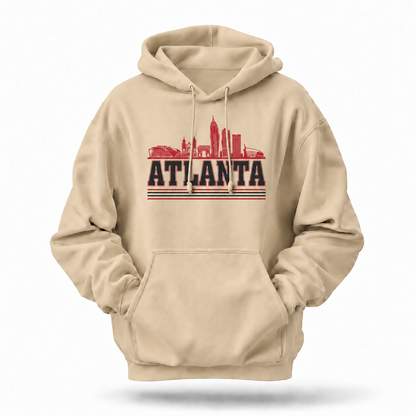 Georgia Atlanta Skyline Retro Red Hoodie