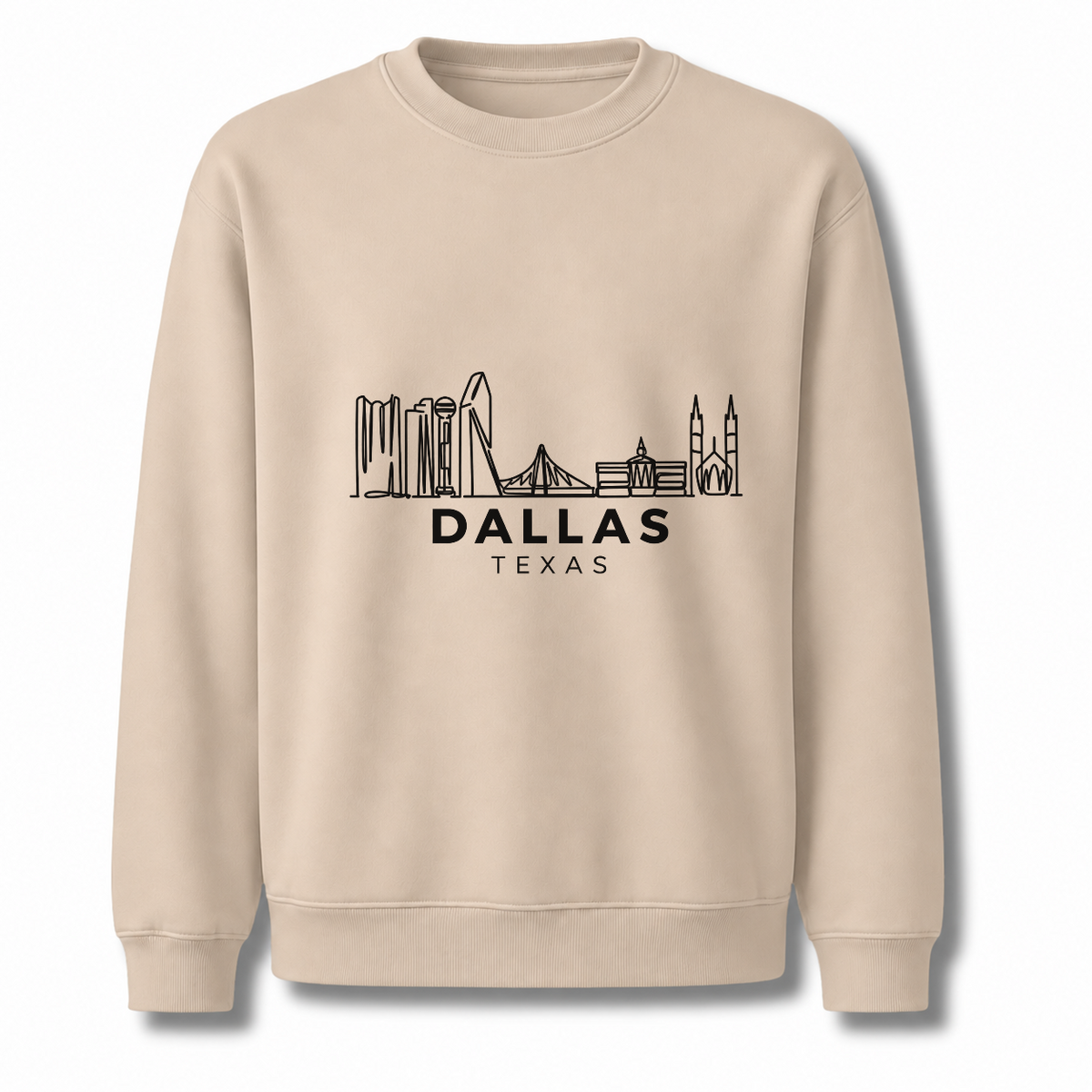 Dallas Texas Skyline Vintage Heritage Graphic Sweatshirt - Sand