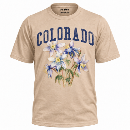 Colorado State Flower Columbine Floral Graphic Shirt