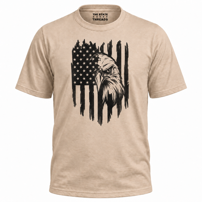 America Distressed Flag Eagle Silhouette Graphic Shirt
