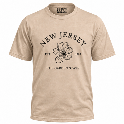 New Jersey Garden State Violet Floral Graphic Shirt