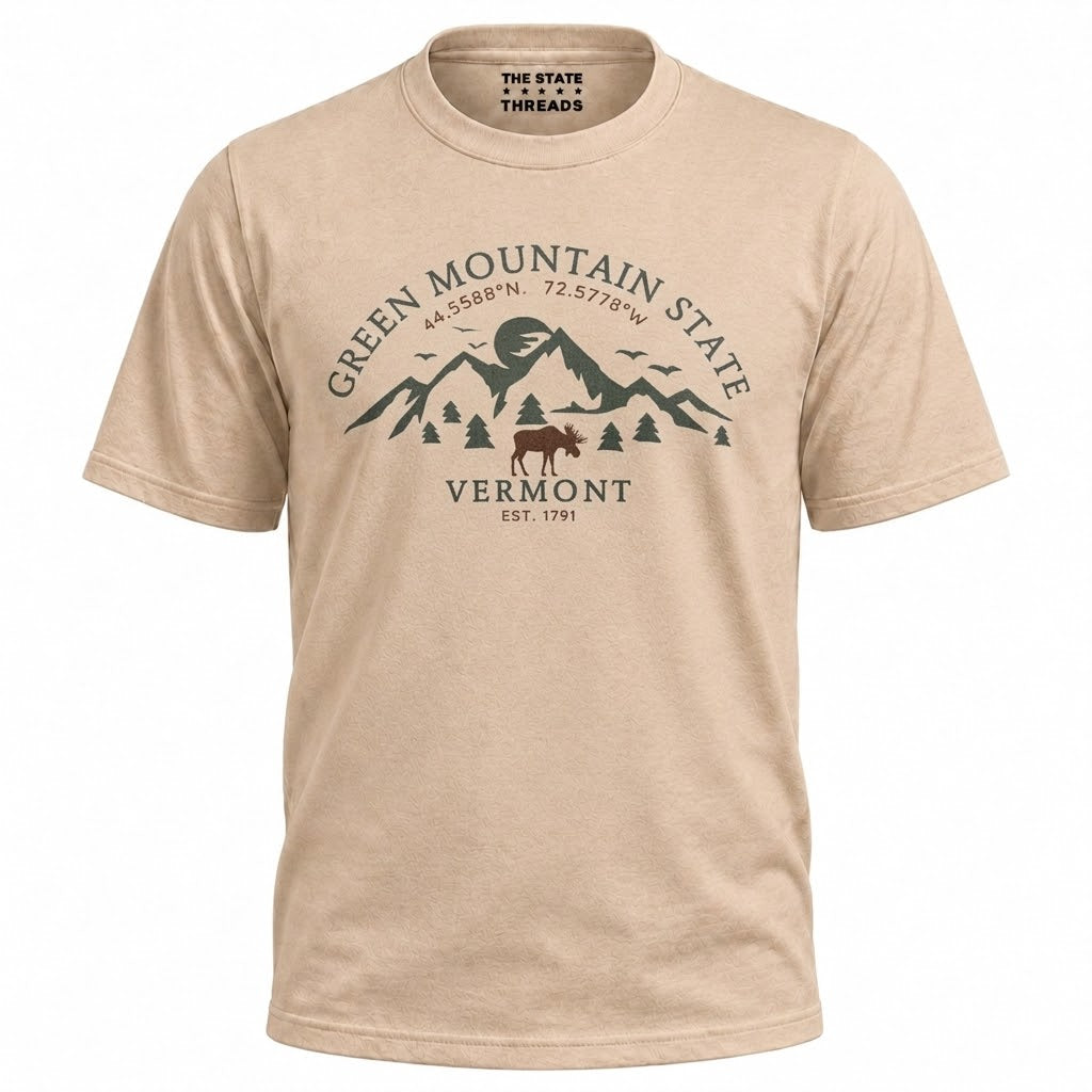Vermont Green Mountain State Moose Outdoor Adventure Shirt