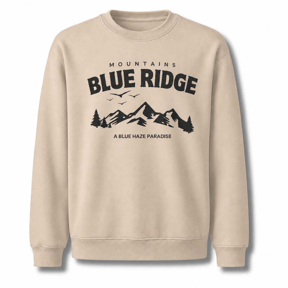 Blue Ridge Georgia Mountains Blue Haze Paradise Sweatshirt - Sand