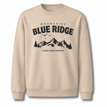 Blue Ridge Georgia Mountains Blue Haze Paradise Sweatshirt - Sand