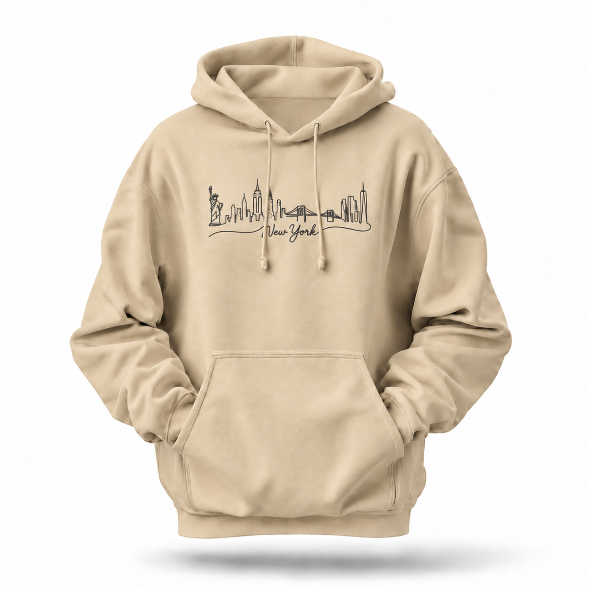 New York Minimalist Skyline Script Hoodie