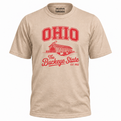Ohio Buckeye State Covered Bridge Cardinal Shirt