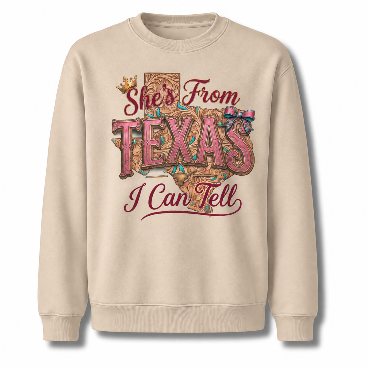 Texas Western Cowboy Boots Rodeo Vintage Heritage Sweatshirt - Sand