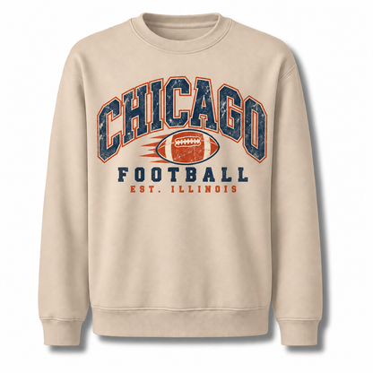 Chicago Football Vintage Cream Graphic Tailgate Sweatshirt - Sand